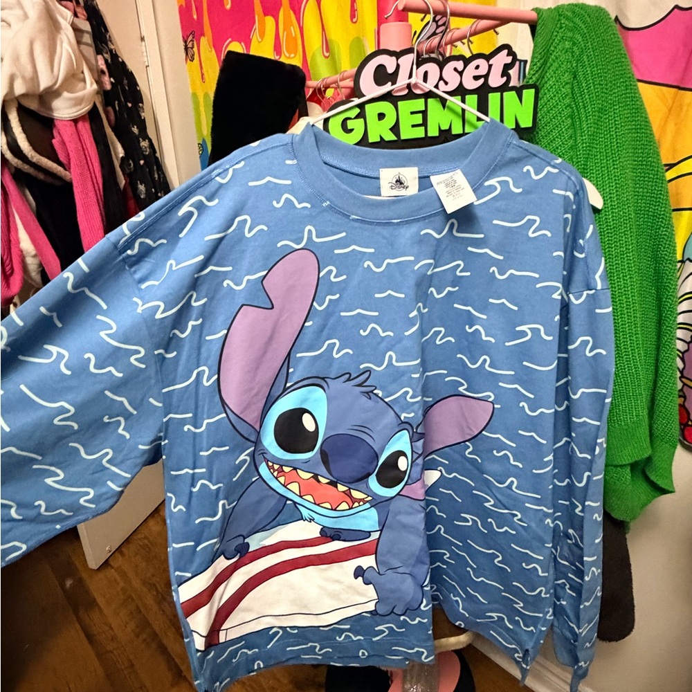 Disney Blue Stitch Surf Graphic Sweatshirt